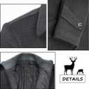 ELETOP Men's Pea Coat Winter Wool Jacket Short Trench Coat Windbreaker 1109 Grey L