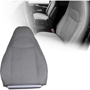 SecosAutoparts Driver or Passenger Side Top Lean Back Replacement Cloth Seat Cover Gray Compatible with Chevy Express GMC Savana Van 2003 2004 2005 2006 2007 2008 2009 2010 2011 2012 2013 2014
