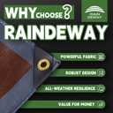 RAINDEWAY 16x20 Feet Super Heavy Duty Tarp 18 Mil, UV Resistant, Weatherproof, Multipurpose Waterproof Poly Tarp with Grommets and Reinforced Edges, Brown/Gray Tarps, 16x20 Feet-Finished size