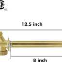 8 Inch Anti-Siphon Frost Free Sillcock Valve Multiturn 1/2 Inch NPT, 3/4 Inch Hose Bibb, Brass Body,Brass Valve 8 inch Length