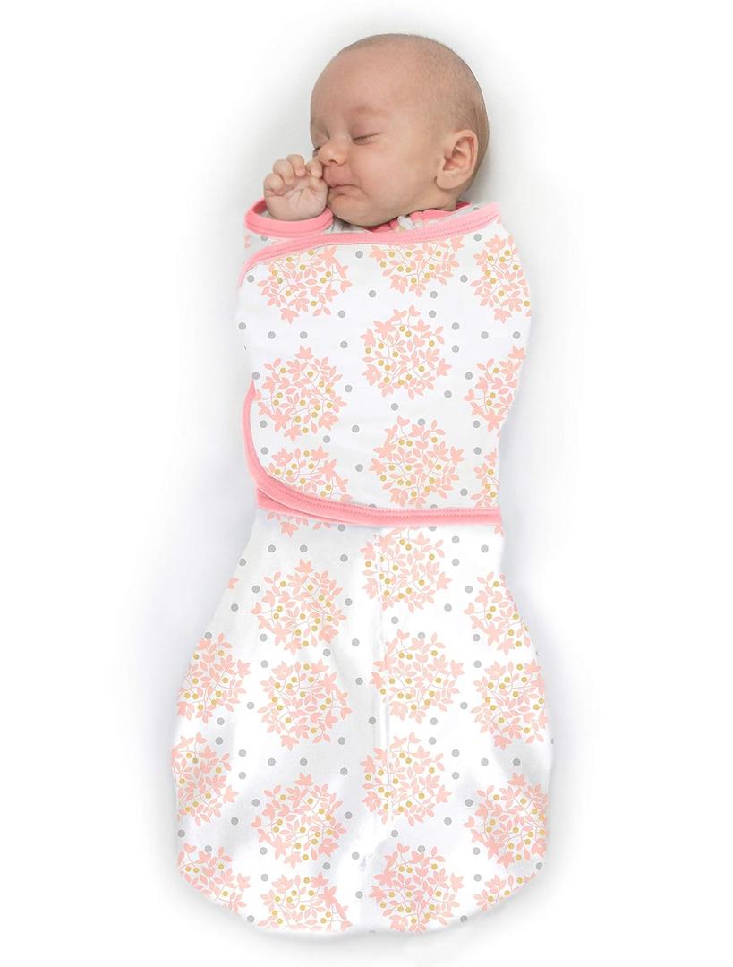SwaddleDesigns 6-Way Omni Swaddle Sack for Newborn with Wrap & Arms Up Sleeves & Mitten Cuffs, Easy Swaddle Transition, Better Sleep for Baby Boys & Baby Girls, Heavenly Floral, Small, 0-3 Months