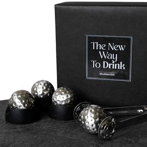 Stainless Steel Golf Ball Whiskey Chillers – Reusable Non-Diluting Ice Cubes for Whiskey, Cocktails – Set of 4