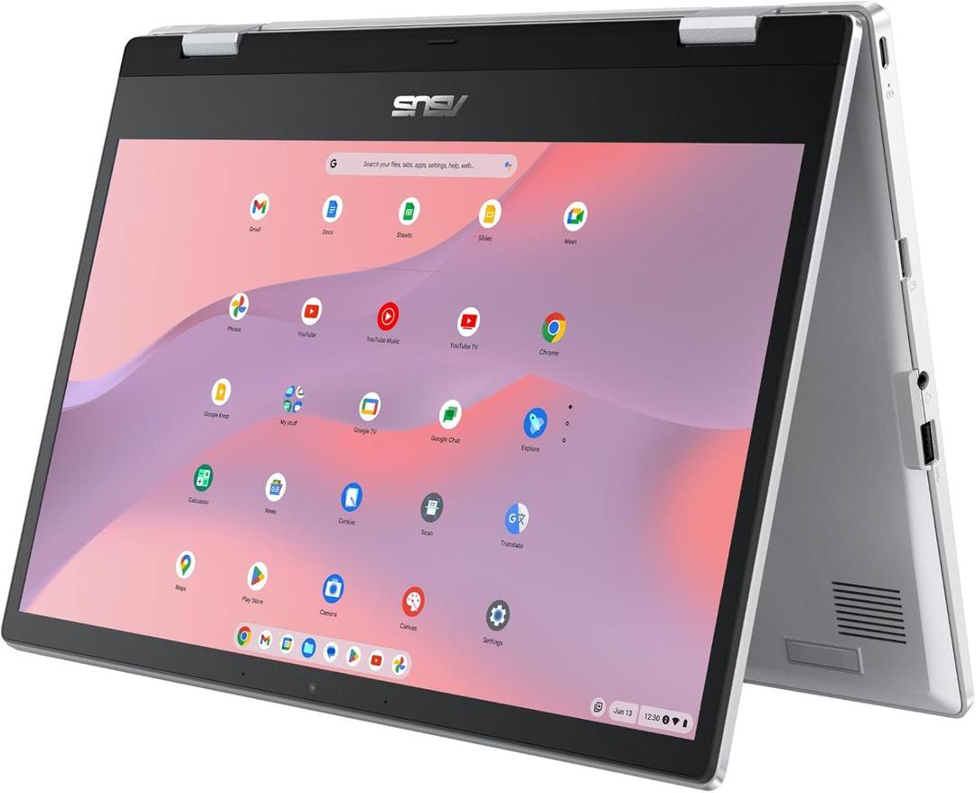 ASUS Chromebook Flip CX1 Convertible Laptop, 14" FHD NanoEdge 360-degree Touchscreen, Intel Celeron N6000 4-Core Processor, 128GB eMMC Storage, 8GB RAM, ChromeOS, Transparent Silver, CX1400FKA-AS88F