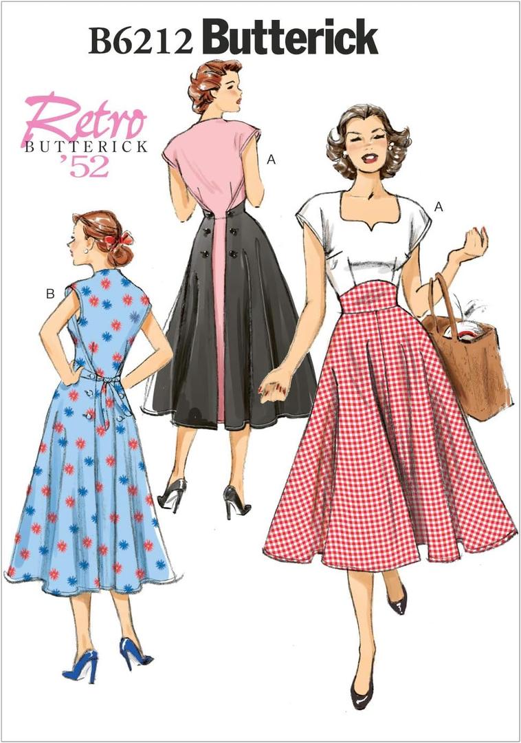 Butterick Patterns 6212, Misses Dress, Sizes, A5 (6-8-10-12-14), White