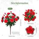 Alupssuc 8 Large Bundles Artificial Flowers for Outdoors Spring Decoration, UV Resistant Faux Flowers Silk Camellia Realistic Fake Flowers for Yard Patio Planter Porch Balcony Garden, Red