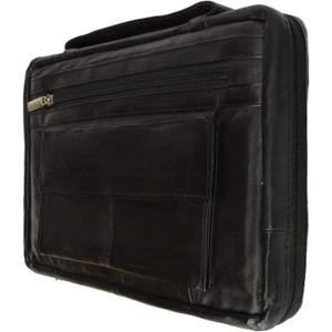 Genuine Leather Large Book Covers Bible Covers with Handle (Black)