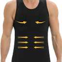 Compression Shirt Men, Slimming Tank Top, Gynecomastia Undershirts, Tummy Control Shapewear, Mens Body Shaper Vest M