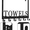 Over The Door Hooks, Towel Holder for Bathroom, Mount Rack Metal Bath Hanger Bedroom Kitchen Pool Beach Bathrobe Wall Hooks (6 Hooks, Black).