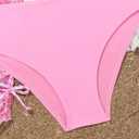QJQ Girl's 3 Piece Floral Swimsuit Cute V Neck Bikini Set High Waisted Bathing Suit Sheer Mesh Cover Up Skirt (Pink), 16 Years