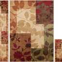 Home Dynamix Amelia Modern Area Rug | 3 Piece Set | Beige/Green/Red