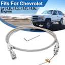 Spurtar 36" Braided Throttle Cable Kit, Compatible with 97-07 Chevrolet/Chevy LS1 Engine 4.8L 5.3L 5.7L 6.0L, 36in Accelerator Throttle Cable Repair Kit Stainless Steel Swap Fuel Line