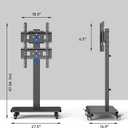Mobile TV Cart with Wheels.Rolling TV Stand for 26 to 65 Inch Flat Panel Screens,Portrait to Landscape,Height Adjustable Portable TV Stand Holds Up to 100lbs,Max VESA 400x400mm (Black)