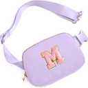 Gitus Gifts for Girls Birthday Gifts for 10 11 12 13 14 15 16 Year Old Girls Initial Fanny Pack Belt Bag Crossbody Bag for Teen Girl Gifts Trendy Stuff Personalized Gifts Preppy Stuff (Lavender-M)