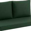 Outdoor Loveseat Cushion Set, 46" x 26" Loveseat Cushions for Outdoor Furniture, Waterproof & Fade-Resistant Patio Furniture Cushions, Deep Seat Cushion for Bench, Swing and Couch, ForestGreen