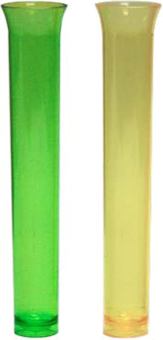 Party Essentials Party Supplies Plastic 1.5 Ounce Test Tube Shot Glasses for Liquor, Whiskey, Tequila, Vodka, 15-Count, Gold & Green