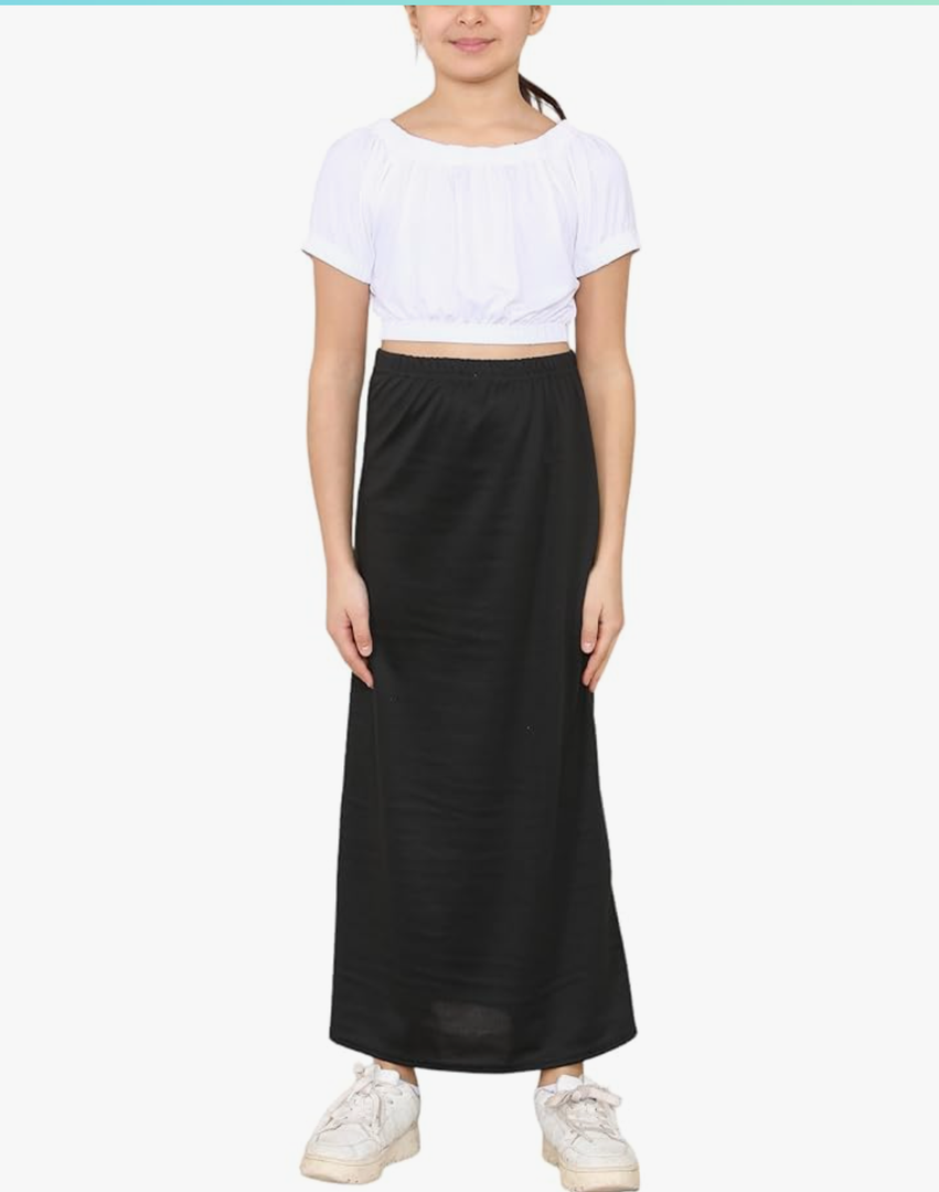 Loxdonz Girls Casual High Waist Maxi Skirt Kids Long Summer Skirts, L