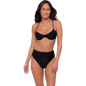 Sports Illustrated Women's X-Back Underwire Bikini Top Bikini Top (Black, S)