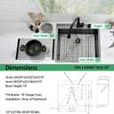Drop In Kitchen Sink, 25 x 22 Inch Single Bowl Topmount Sink 16 Gauge T-304 Stainless Steel Gunmetal Black Kitchen Sinks, 25 x 22 x 10 Drop in
