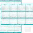 6pcs 24" x 36" 2026 Wall Calendar Dry Erase - Large Starry Sky Calendar Wet & Dry Erasable Laminated 12 Month Annual Yearly Planner, Reversible, Horizontal/Vertical (2026 Wall Calendar) Pack Of 2