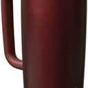 Owala SmoothSip Slider Stainless Steel Insulated Travel Mug with Handle, 100% Leak Proof, For Hot and Cold Drinks, Travel Friendly with Sliding Lock Lid, 24 oz, BPA Free, Leak Proof, Black Cherry