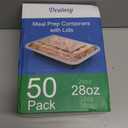 50 Pack (100-Piece) 28 oz Meal Prep Containers Reusable with Lids, Sturdy Leakproof & Food Safe, Microwave, Freezer, Dishwasher Safe Prep Containers, To Go Take Out Plastic Food Storage