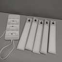 EZVALO 5-Pack Under Cabinet Lighting with Charging Station, 2400mAh Motion Sensor Light, LED Coutner Lights Wireless, 3000K Dimmable, Timer, Magnetic, with Remote Control for Kitchen, Closet, Stair
