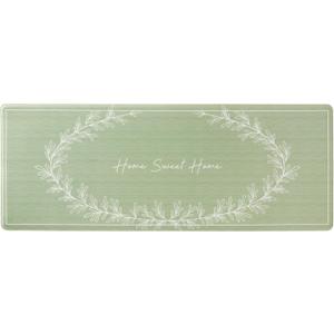 MARTHA STEWART Bloomfield Home Sweet Home Leaf Frame Kitchen Mat, Comfort Standing Mat, Non-Slip Backing, Water Resistant, Green, 18"x48"