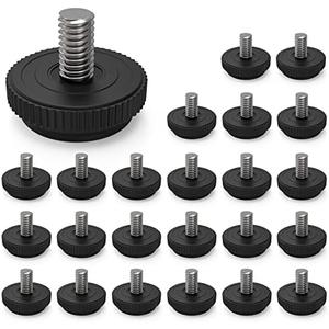 ONEHOME 24 Pack 5/16-18 Stainless Steel Adjustable Threaded Furniture Leg Leveling Feet Screw-in Glide Levelers,Stainless Screw Foot Levelers On for Table,Chair,Furniture, (M63)