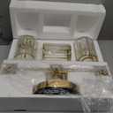 Modern Crystal Bathroom Vanity Light, 3-Light Brushed Gold Bathroom Light Fixtures with Clear Shades, Vanity Lighting Fixtures Over Mirror (Exclude Bulb)