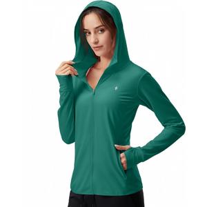 Soothfeel Women's UPF 50+ Sun Protection Hoodie Jacket Lightweight Long Sleeve Sun Shirt for Women with Pocket Hiking Outdoor, XS