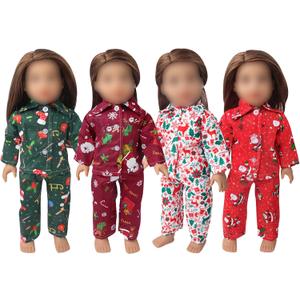 18Inch Doll Clothes for 18' Girl Dolls - Christmas Pajamas Set for 18 inch Dolls(Green)