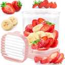 Creative Strawberry & Fruit Slicer - Detachable Cutter with Push Plate (Pink)