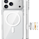 TORRAS Stronger Magnetic & AntiYellowing for iPhone 17 Pro Max Case Clear, Fit for MagSafe, Military Grade Drop Protection, Camera Control, DIY Button, Slim for iPhone 17 Pro Max Case Diamond Clear