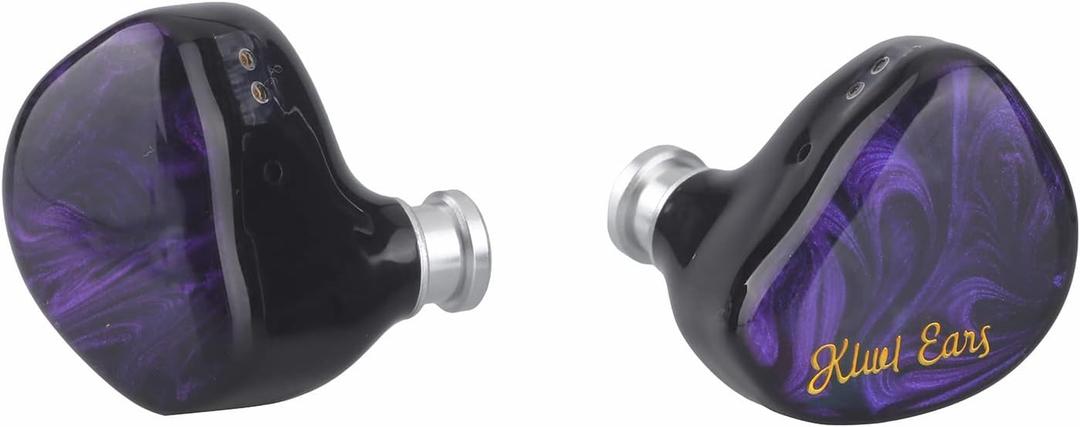 Linsoul Kiwi Ears Cadenza 10mm Beryllium Dynamic Driver IEM 3D Printed with Detachable Interchangeable Plug 0.78 2pin 3.5mm IEM Cable for Musician Audiophile (Purple)