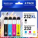 232XL Ink Cartridges for Epson Printer Remanufactured for Epson 232 Ink Cartridge Combo Pack for Expression Home XP-4200 XP-4205 Workforce WF-2930 WF-2950 XP4200 WF2950 (Black Cyan Magenta Yellow)