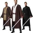 Spooktacular Creations Halloween Mens Tunic Hooded Cloak, Knight Costume Men, Tunic Hooded Robe with Pants for Halloween, XL