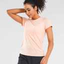 ALLZERO Feel Fit Workout Tops for Women Short Sleeve T-Shirts Breathable Athletic Tees for Yoga Running Gym Activewear (Pink)