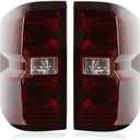 LOVELYNOV Tail Lights Compatible with 2014-2019 Chevy Silverado 1500 2500 3500 Halogen Type Smoked Red Brake Rear Lamp Taillights