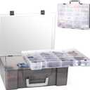 RHCOM Toy Organizer.72 Compartments.Toy Storage Box Compatible With Hot wheels Cars, Matchbox Cars,Mini Toys and Small Dolls.Toy Storage Display Case With 3 Layers of Removable Trays(Black)