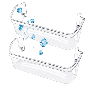 2 Pack UPGRADED Refrigerator Door Bin Shelf Replacement for Frigidaire Electrolux Refrigerator Door Shelf Bin Bottom 2 Shelves - Side Shelf Rack Parts 15x7 inch
