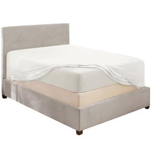 Hearth & Harbor Extra Deep Pocket King Fitted Sheet - Fits 18 to 23 Inch Mattress Ultra Soft 1800 Microfiber, Wrinkle-Free & Breathable Hotel Luxury Fitted Sheet Only, White, King Size