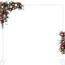 8FTx8FT Wedding Arch Backdrop Stand Square Metal Rectangular Arch Frame Balloon Arch Stand for Wedding Birthday Party Baby Shower Bridal Shower Photography DecorationWhite