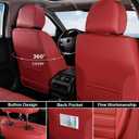 Coverado Seat Covers, Car Seat Covers Front Seats, Automotive Seat Covers, Waterproof Nappa Leather Car Seat Cover, Car Seat Cushion,Red Seat Covers Carseat Cover Universal Fit for Most Cars