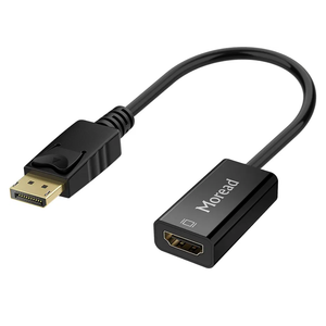 Moread 4K DisplayPort (DP) to HDMI Adapter, Uni-Directional Gold-Plated Display Port Computer to HDMI Screen Converter (Male to Female) Compatible with HP, Dell, Lenovo & More, Passive - Black