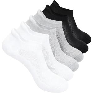 6 Pairs Mens Womans Mixed Ankle Socks Athletic running, cycling, and walking Cushioned Sole Socks With Tab US 6-9