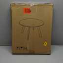 Outdoor Side Table, Weather Resistant Patio Small Side Table Outdoor Indoor Round Metal Steel Small Side Table, Waterproof End Table for Garden Balcony Yard, Black (15.76"x19.7")