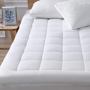 Full Mattress Pad Cover Pillow Top  Cooling White Bed Topper (Down Alternative, Full Size)