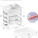 ARTDOT Storage Containers for Diamond Painting Accessories, Art Bead Organizer 4 Drawers with 192 Slots Storage Bottles and Diamond Painting Tools and Kits Rack with Funnel