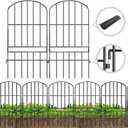 Adavin Animal Barrier Garden Fence,15 Pack Black 12''L x 25" H no dig Fence, Underground dig Protection for Dog Rabbits Rustproof Metal Wire Panel Border, 15 ft Ground Stakes for Outdoor Patio (12''LX25''H-15 Pack)