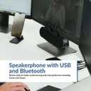 Cyber Acoustics USB & Bluetooth Speaker Bar (CA-2890PRO) USB Powered with Speakerphone for PC and Bluetooth for Connection to Smartphones, Clamps to Monitors up to 2 Inches Thick, 20 Watts